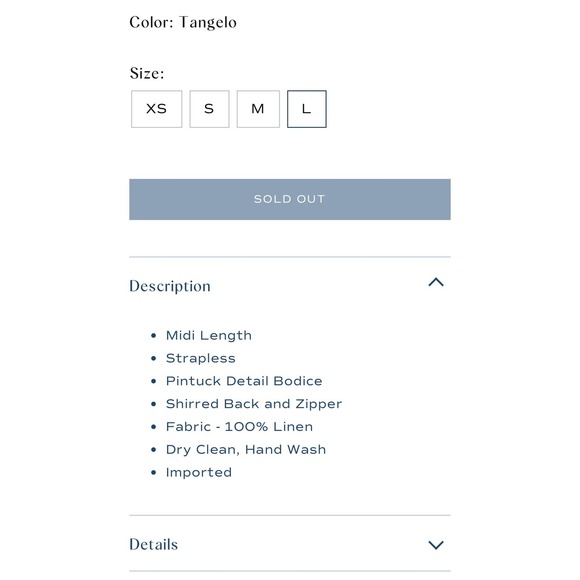 Lusana Orange Strapless Pleated Bodice Smocked Back Maxi Dress Summer Beach - Picture 10 of 10